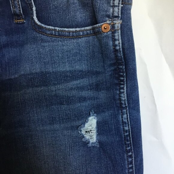 Madewell Jeans Women's Blue High Rise Skinny Distressed Button Front Size 31 - Picture 7 of 10